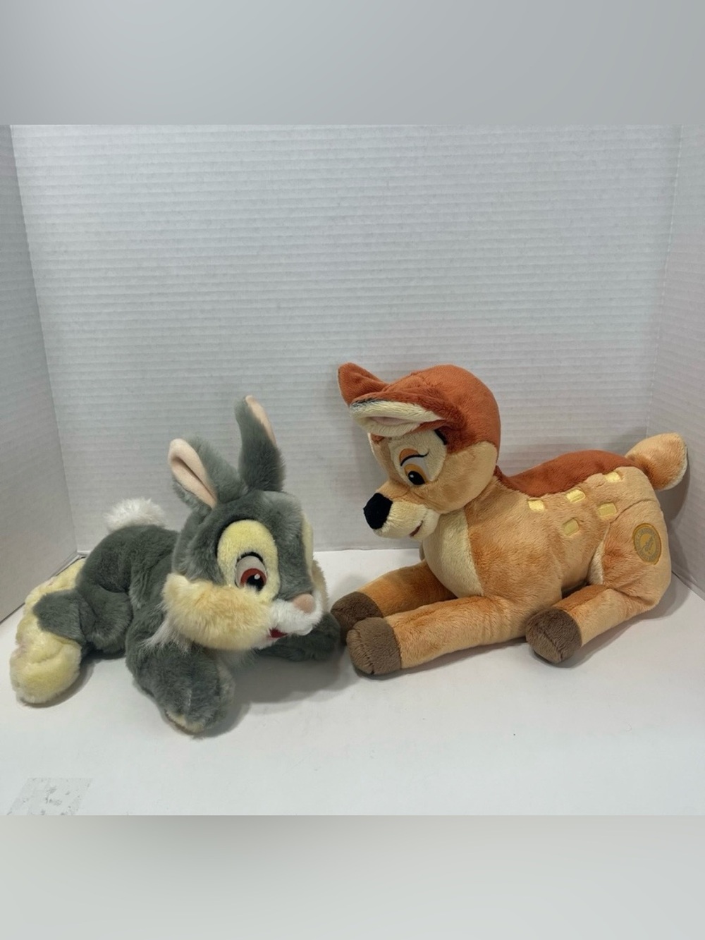 DISNEY STORE exclusive Bambi sitting plush and thumper stuffed animal dolls toys